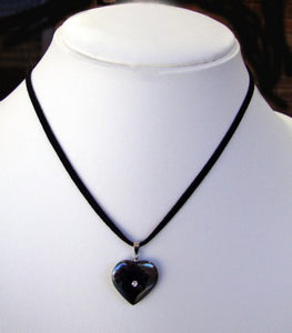 Pendant - Hematite & Diamonte Heart Style 18825