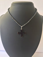 Load image into Gallery viewer, Pendant - Faceted hematite with Cross
