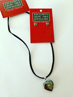 Load image into Gallery viewer, Pendant - Hematite &amp; Diamonte Heart Style 18825
